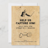 ヴィンテージおもしろい受刑者賞希望誕生日パーティー 招待状 (裏面)