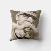 ヴィンテージおもしろい口ひげ導体 クッション (裏面)