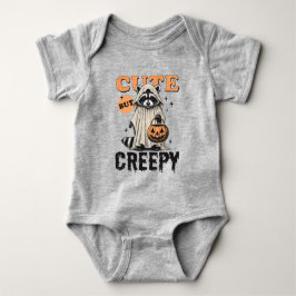 ヴィンテージおもしろい可愛いが不気味なアライグマのハロウィーン ベビーボディスーツ
