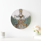 ヴィンテージおもしろい女性時計師衣装時計 ラージ壁時計 (ホーム)