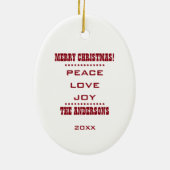 ヴィンテージおもしろい小さな女の子カスタムクリスマス セラミックオーナメント (裏面)