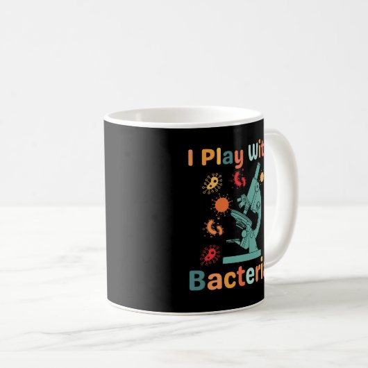 ヴィンテージおもしろい微生物遊I属細菌 コーヒーマグカップ (正面右)