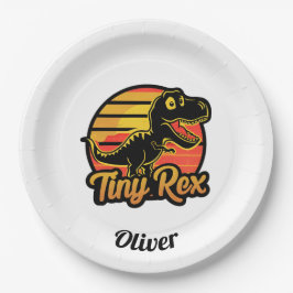 ヴィンテージおもしろい恐竜トレックスアットサンセットチニーレックス ペーパープレート
