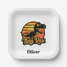 ヴィンテージおもしろい恐竜トレックスアットサンセットチニーレックス ペーパープレート
