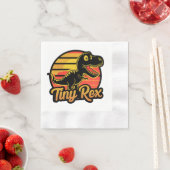 ヴィンテージおもしろい恐竜トレックスアットサンセットチニーレックス 縁ありカクテルナプキン (インサイチュ)