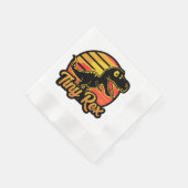 ヴィンテージおもしろい恐竜トレックスアットサンセットチニーレックス 縁ありカクテルナプキン (角)