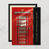 ヴィンテージおもしろい文字メッセージ赤電話ブース ポストカード (正面/裏面)