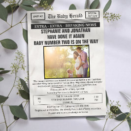 ヴィンテージおもしろい新聞写真第2ベビー散水 招待状