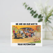 ヴィンテージおもしろい旅行先テンプレート ポストカード (スタンド正面)