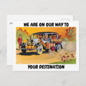 ヴィンテージおもしろい旅行先テンプレート ポストカード (正面/裏面)