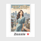ヴィンテージおもしろい旅行韓国KPopレトログラフィック シール (シート)