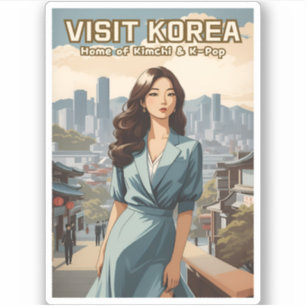 ヴィンテージおもしろい旅行韓国KPopレトログラフィック シール