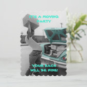 ヴィンテージおもしろい日付の移動パーティーカードの保存 招待状 (スタンド正面)