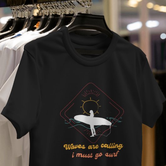 ヴィンテージおもしろい波が呼び出している Tシャツ