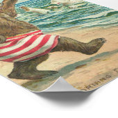 ヴィンテージおもしろい熊 ポスター (角)