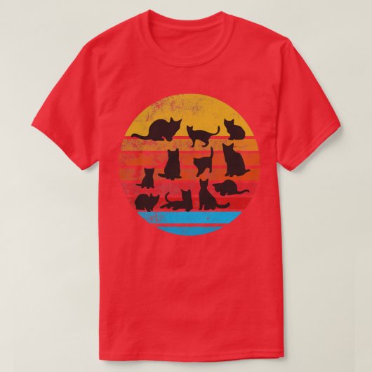 ヴィンテージおもしろい猫レトロスタイル猫好き Tシャツ (デザイン正面)
