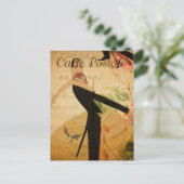 ヴィンテージおもしろい男女踊りカップルDancer ポストカード (スタンド正面)