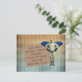 ヴィンテージおもしろい男性妖精シニア誕生日はがき ポストカード (スタンド正面)