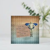 ヴィンテージおもしろい男性妖精シニア誕生日カード カード (スタンド正面)