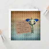 ヴィンテージおもしろい男性妖精シニア誕生日カード カード (正面/裏面インサイチュ)