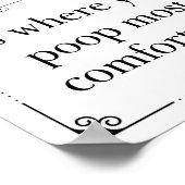 ヴィンテージおもしろい白黒バスルームのサイン ポスター (角)