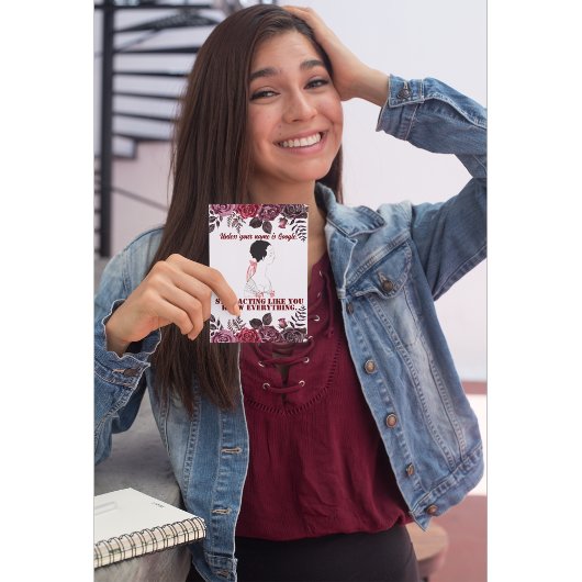 ヴィンテージおもしろい皮肉なラインアートウーマン ポストカード