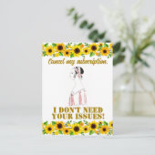 ヴィンテージおもしろい皮肉ラインアート女性はがき ポストカード (スタンド正面)