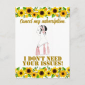 ヴィンテージおもしろい皮肉ラインアート女性はがき ポストカード (正面)