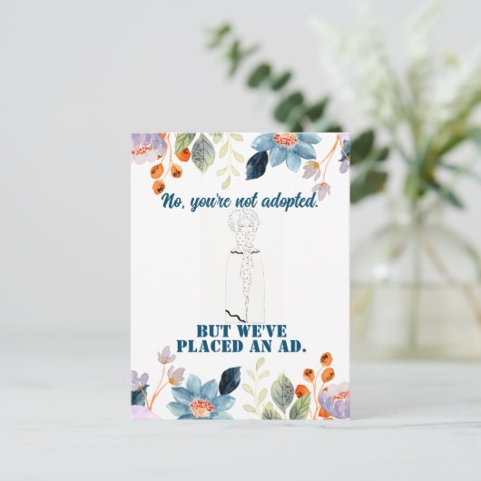 ヴィンテージおもしろい皮肉ラインアート女性はがき ポストカード (スタンド正面)