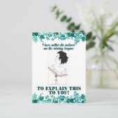 ヴィンテージおもしろい皮肉ラインアート女性はがき ポストカード (スタンド正面)