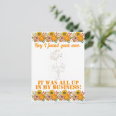 ヴィンテージおもしろい皮肉ラインアート女性はがき ポストカード (スタンド正面)