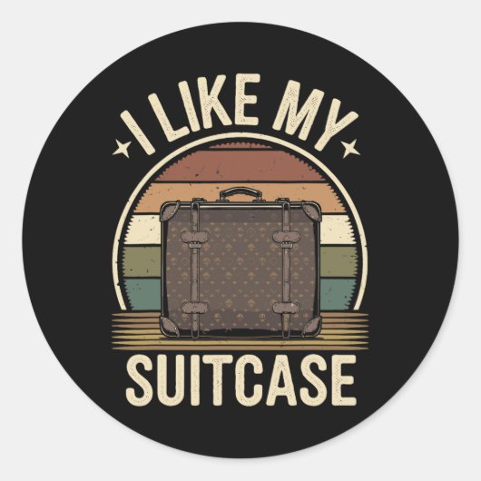 ヴィンテージおもしろい私は私のスーツケーストランプミーム1 ラウンドシール (正面)