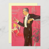 ヴィンテージおもしろい空白のアップタウンカクテルパーティの招待状 招待状 (正面/裏面)