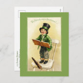 ヴィンテージおもしろい聖パトリックの日 シーズンポストカード (正面/裏面)