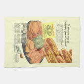 ヴィンテージおもしろい肉研究所及びタンパク質プラッタ キッチンタオル (横)