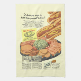 ヴィンテージおもしろい肉研究所及びタンパク質プラッタ キッチンタオル