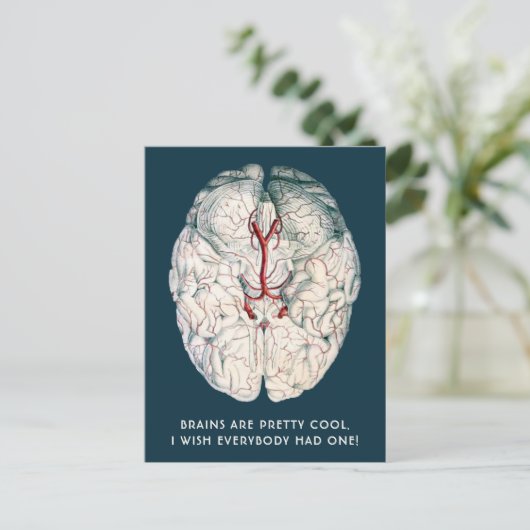 ヴィンテージおもしろい脳「誰もがそれを持っていればいいのに」 ポストカード (スタンド正面)