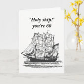 ヴィンテージおもしろい船第60誕生日 カード (黄色い花)