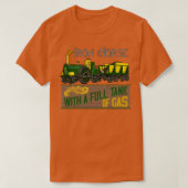 ヴィンテージおもしろい蒸気機関車 Tシャツ (デザイン正面)