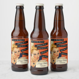 ヴィンテージおもしろい誕生日の吹アウトキャンドル ビールラベル