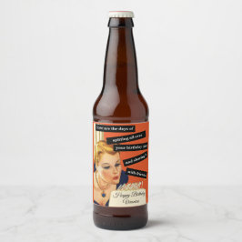 ヴィンテージおもしろい誕生日の吹アウトキャンドル ビールラベル