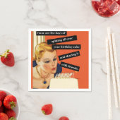 ヴィンテージおもしろい誕生日ガール吹ズアウトキャンドル スタンダードカクテルナプキン (インサイチュ)