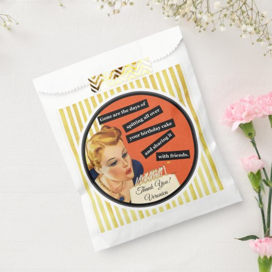 ヴィンテージおもしろい誕生日ガール吹ズアウトキャンドル フェイバーバッグ (封をした状態)