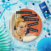 ヴィンテージおもしろい誕生日ガール吹ズアウトキャンドル ペーパープレート (パーティー)