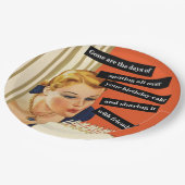 ヴィンテージおもしろい誕生日ガール吹ズアウトキャンドル ペーパープレート (アングル)