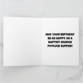 ヴィンテージおもしろい誕生日持ち帰り夕食カード サンキューカード (内部)