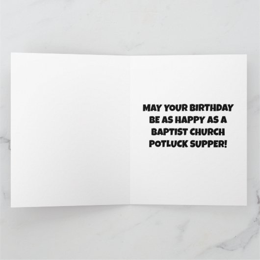 ヴィンテージおもしろい誕生日持ち帰り夕食カード サンキューカード (内部)