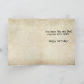 ヴィンテージおもしろい誕生日 – 古い言葉は言及しない カード (内部)