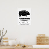 ヴィンテージおもしろい豚ベーコンラバーユーモア ポスター (キッチン)