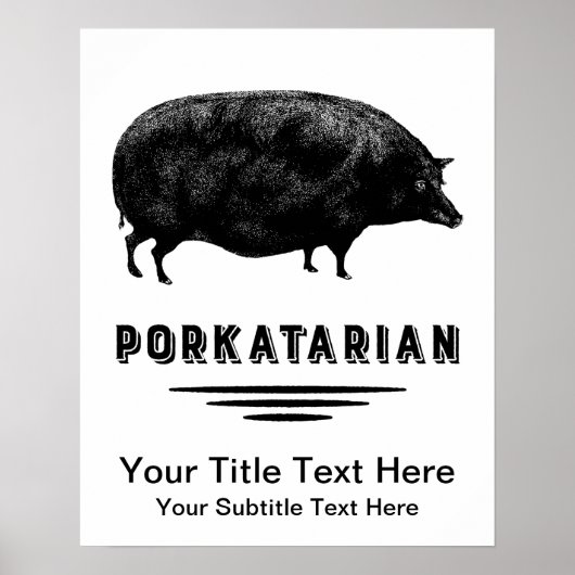 ヴィンテージおもしろい豚ベーコンラバーユーモア ポスター (正面)